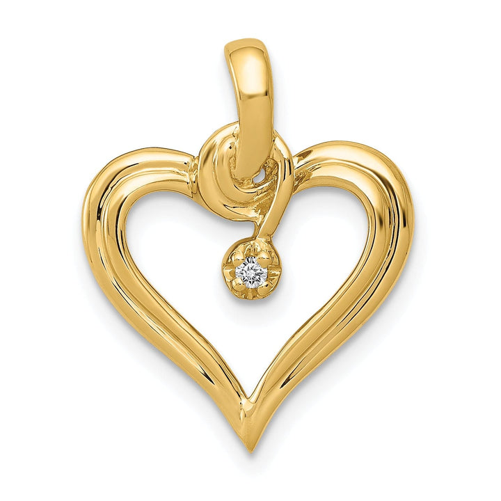 Lovely Rita's Pendants & Charms 14k Yellow Gold l1 Clarity G-I Color .01ct. Diamond Heart Pendant