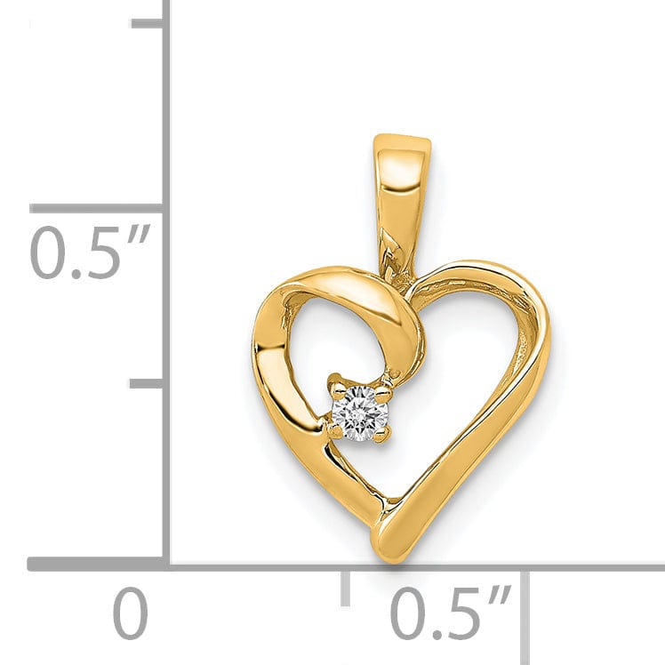 Lovely Rita's Pendants & Charms 14k Yellow Gold l1 Clarity G-I Color .02ct. Diamond Heart Pendant