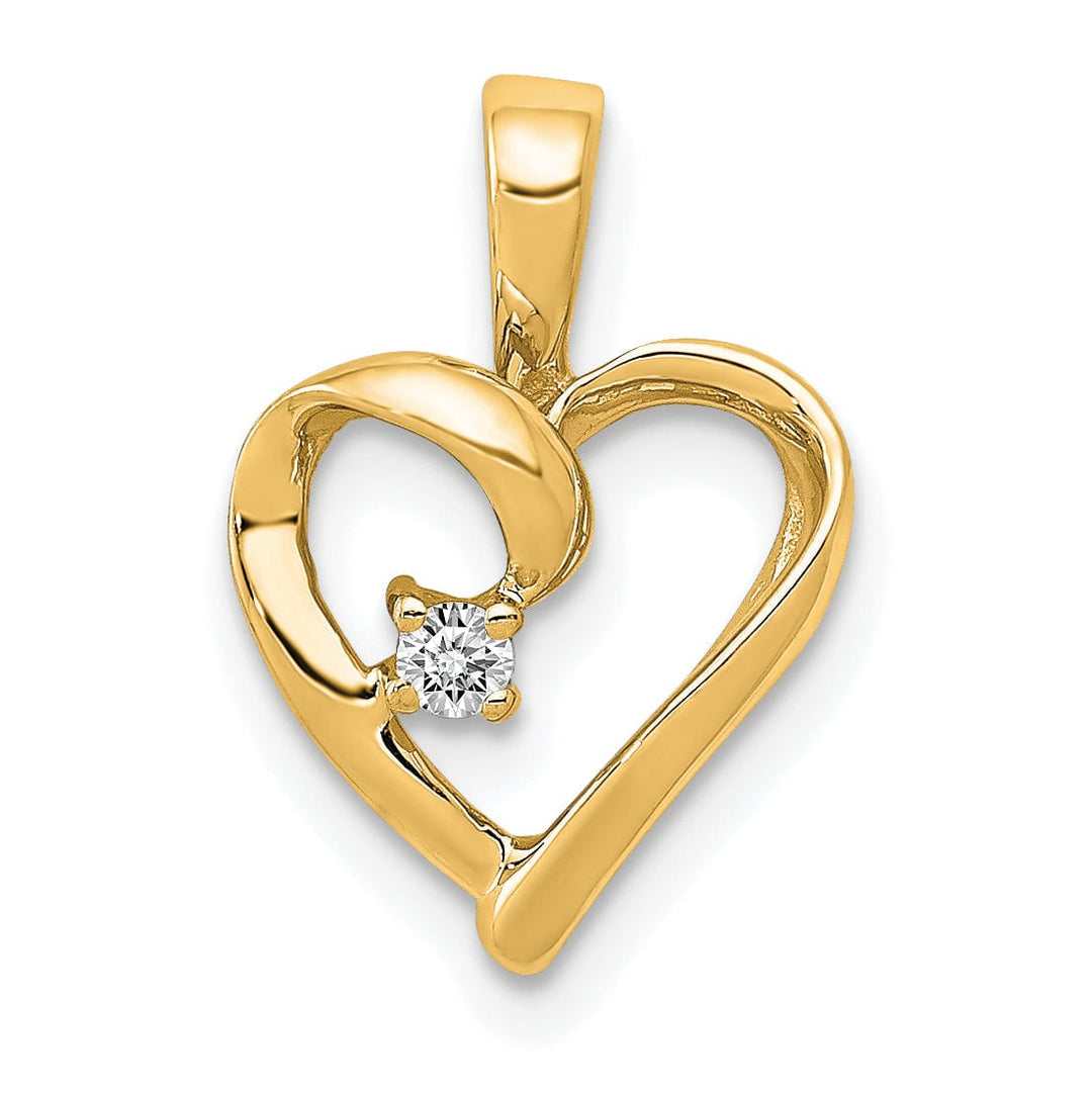 Lovely Rita's Pendants & Charms 14k Yellow Gold l1 Clarity G-I Color .02ct. Diamond Heart Pendant