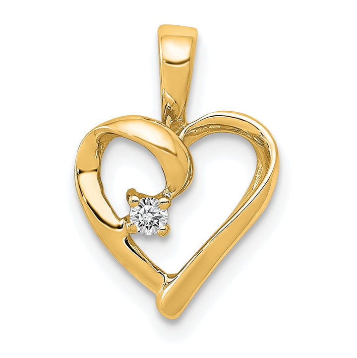 Lovely Rita's Pendants & Charms 14k Yellow Gold l1 Clarity G-I Color .02ct. Diamond Heart Pendant