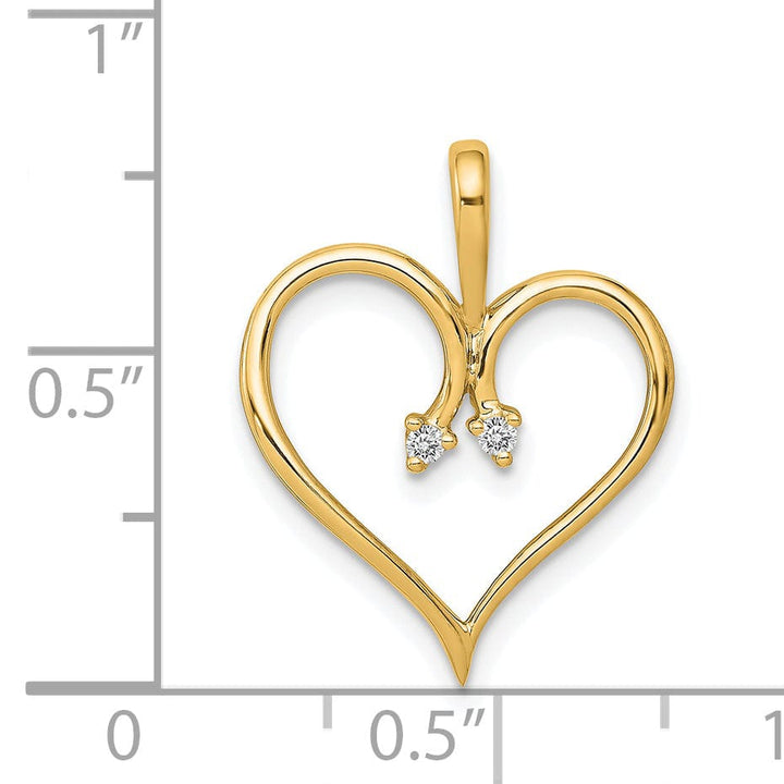 Lovely Rita's Pendants & Charms 14k Yellow Gold l1 Clarity G-I Color .02ct. Diamond Heart Shape Pendant