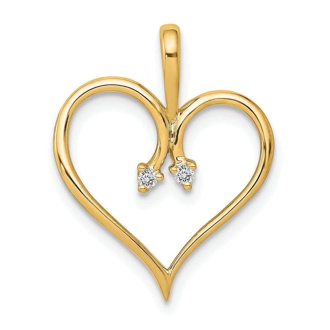 Lovely Rita's Pendants & Charms 14k Yellow Gold l1 Clarity G-I Color .02ct. Diamond Heart Shape Pendant