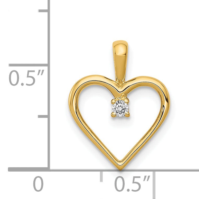 Lovely Rita's Pendants & Charms 14k Yellow Gold l1 Clarity G-I Color .03ct. Diamond Heart Pendant