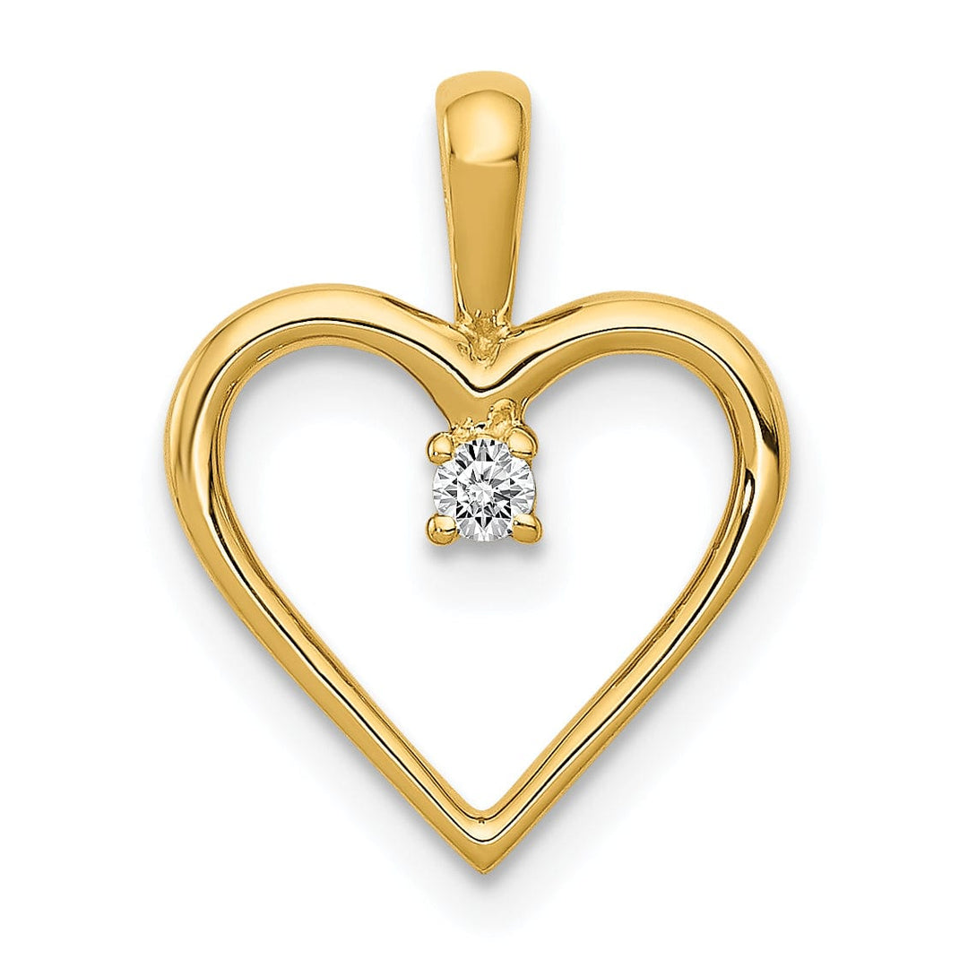 Lovely Rita's Pendants & Charms 14k Yellow Gold l1 Clarity G-I Color .03ct. Diamond Heart Pendant