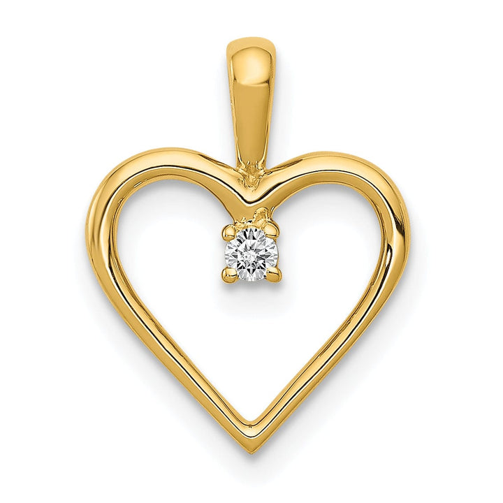 Lovely Rita's Pendants & Charms 14k Yellow Gold l1 Clarity G-I Color .03ct. Diamond Heart Pendant