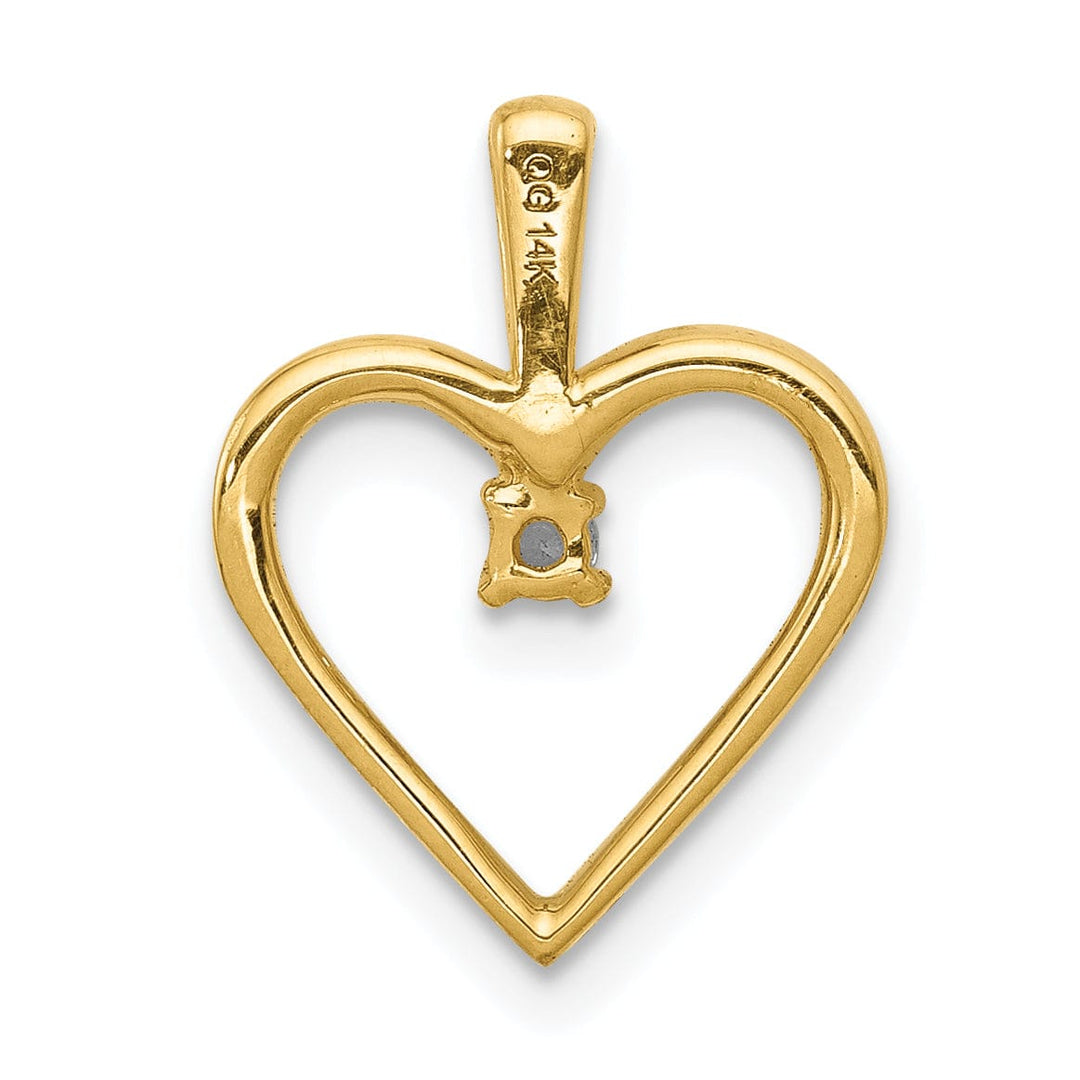 Lovely Rita's Pendants & Charms 14k Yellow Gold l1 Clarity G-I Color .03ct. Diamond Heart Pendant