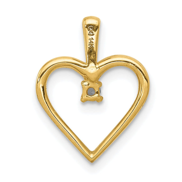 Lovely Rita's Pendants & Charms 14k Yellow Gold l1 Clarity G-I Color .03ct. Diamond Heart Pendant