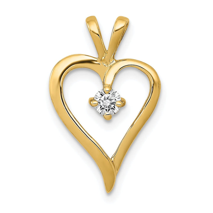 Lovely Rita's Pendants & Charms 14k Yellow Gold l1 Clarity G-I Color 1/10ct. Diamond Heart Pendant