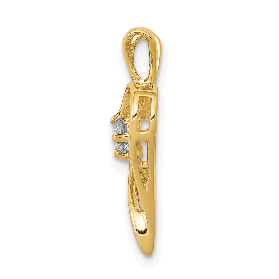 Lovely Rita's Pendants & Charms 14k Yellow Gold l1 Clarity G-I Color 1/10ct. Diamond Heart Pendant