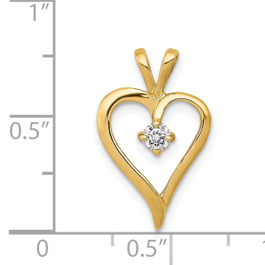 Lovely Rita's Pendants & Charms 14k Yellow Gold l1 Clarity G-I Color 1/10ct. Diamond Heart Pendant