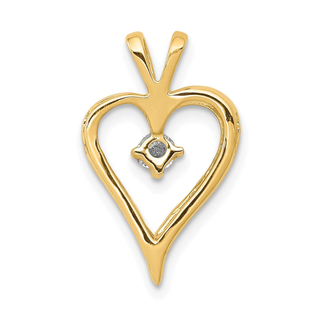 Lovely Rita's Pendants & Charms 14k Yellow Gold l1 Clarity G-I Color 1/10ct. Diamond Heart Pendant