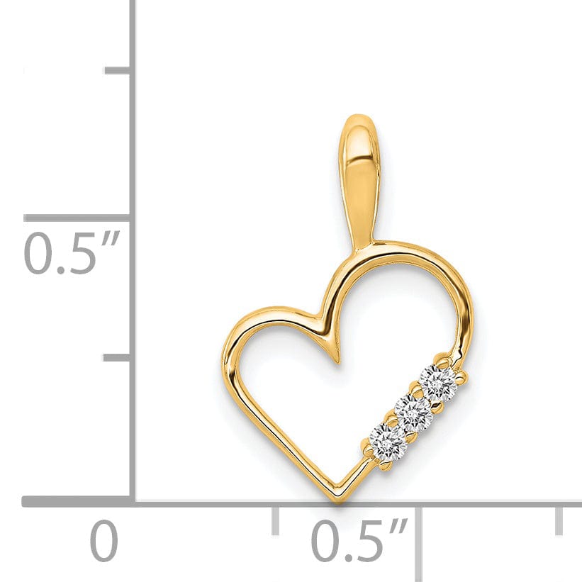Lovely Rita's Pendants & Charms 14k Yellow Gold l1 Clarity G-I Color 1/20ct. Diamond Heart Pendant