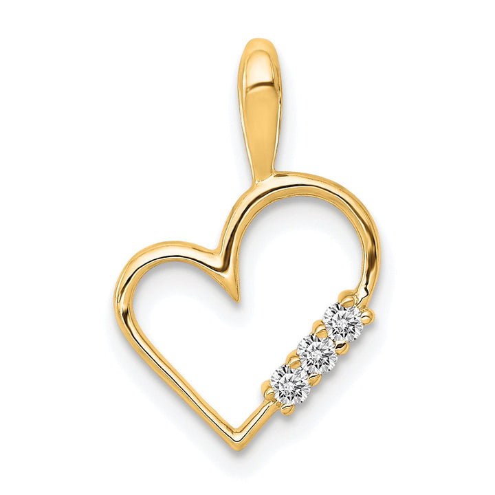 Lovely Rita's Pendants & Charms 14k Yellow Gold l1 Clarity G-I Color 1/20ct. Diamond Heart Pendant
