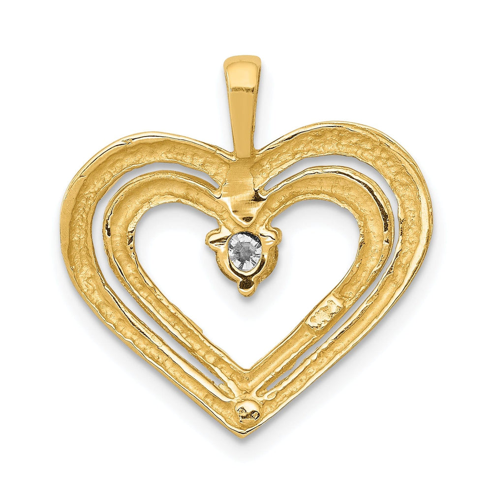 Lovely Rita's Pendants & Charms 14k Yellow Gold L1 Clarity, G i Color Diamond Double Heart Pendant