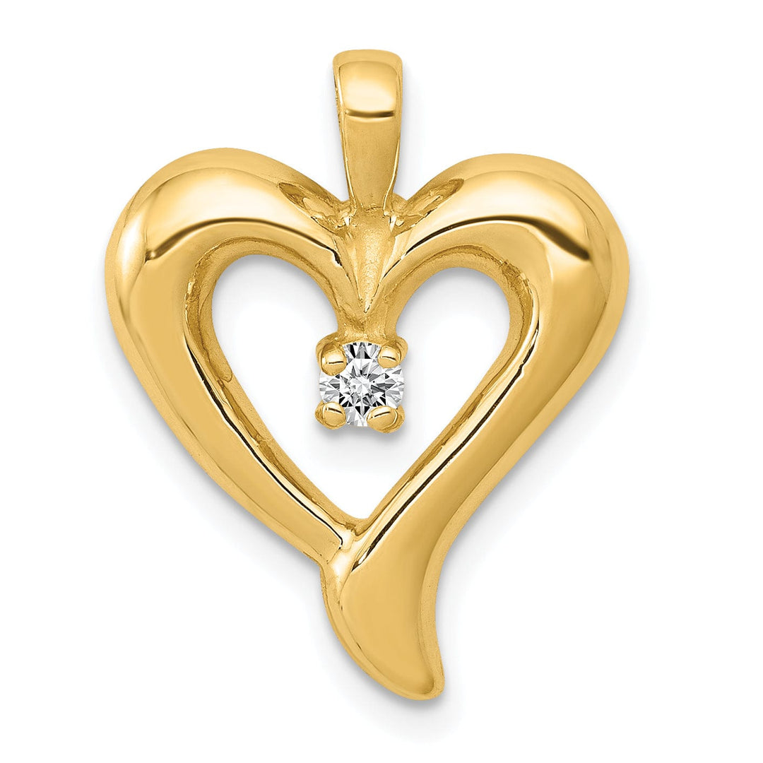 Lovely Rita's Pendants & Charms 14k Yellow Gold l1 Clarity G-I Color Diamond Heart Design Pendant