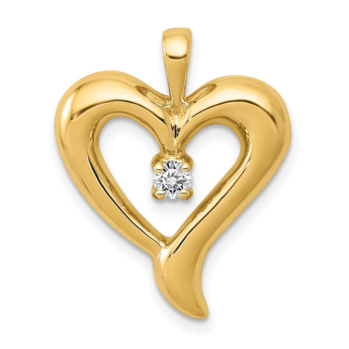 Lovely Rita's Pendants & Charms 14k Yellow Gold l1 Clarity G-I Color Diamond Heart Fashion Design Pendant