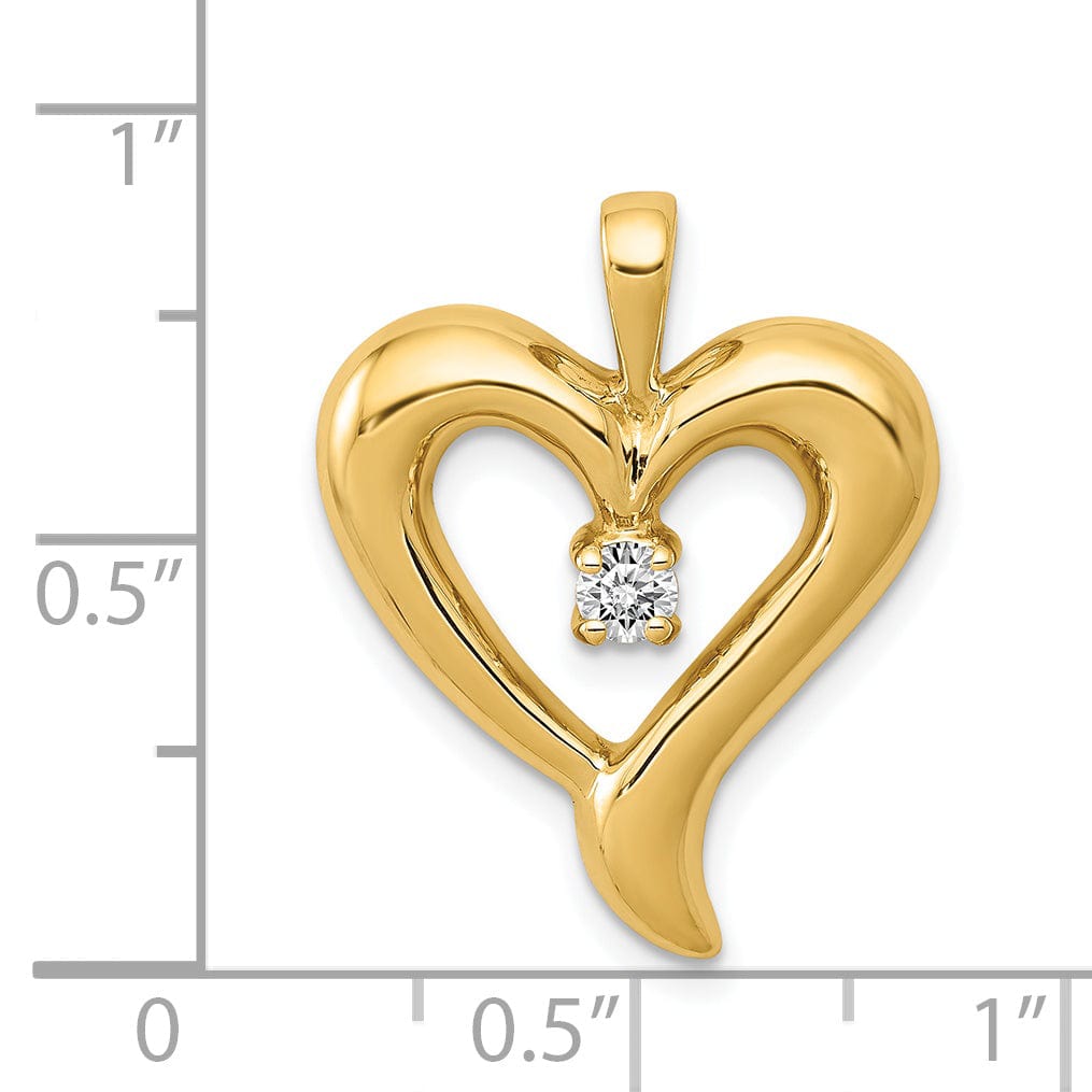 Lovely Rita's Pendants & Charms 14k Yellow Gold l1 Clarity G-I Color Diamond Heart Fashion Design Pendant