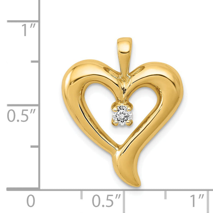 Lovely Rita's Pendants & Charms 14k Yellow Gold l1 Clarity G-I Color Diamond Heart Fashion Design Pendant
