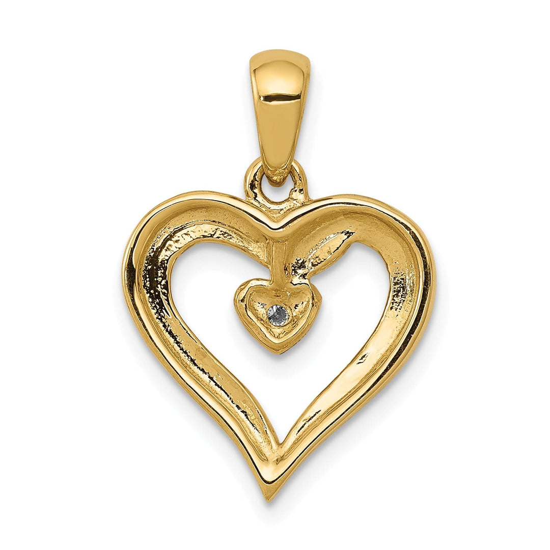 Lovely Rita's Pendants & Charms 14k Yellow Gold L1 Clarity, G i Color Diamond Heart Pendant