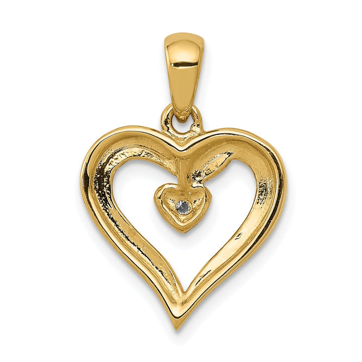 Lovely Rita's Pendants & Charms 14k Yellow Gold L1 Clarity, G i Color Diamond Heart Pendant