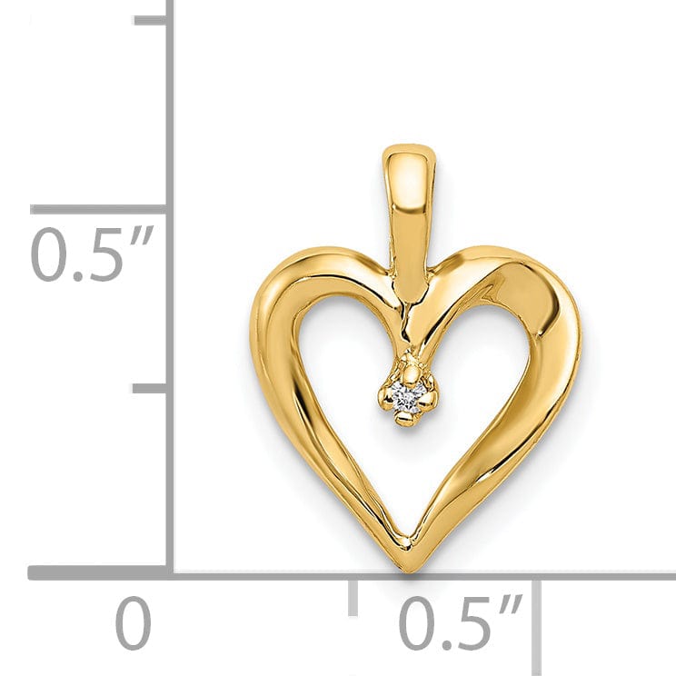 Lovely Rita's Pendants & Charms 14k Yellow Gold L1 Clarity, G i Color Diamond Heart Pendant