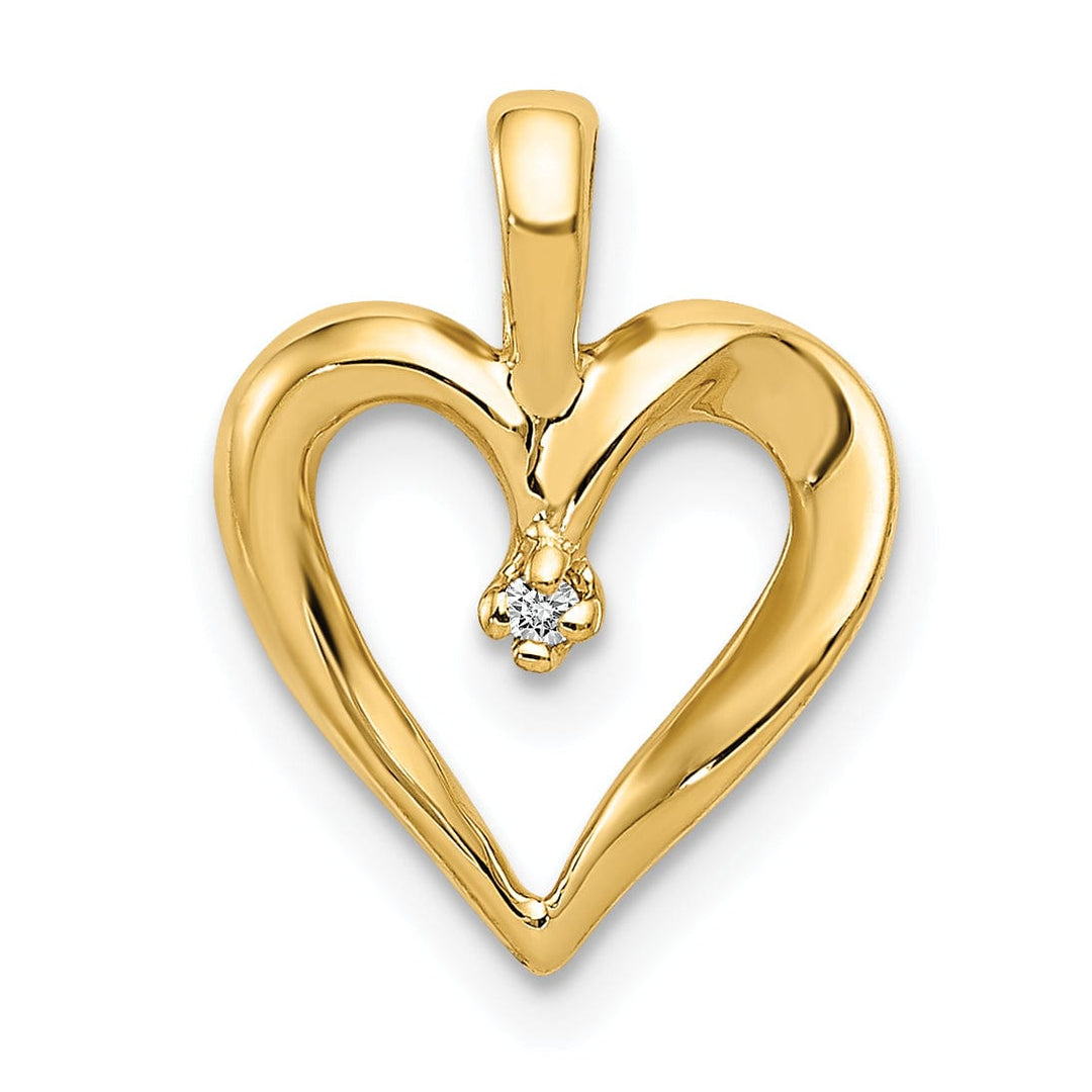 Lovely Rita's Pendants & Charms 14k Yellow Gold L1 Clarity, G i Color Diamond Heart Pendant