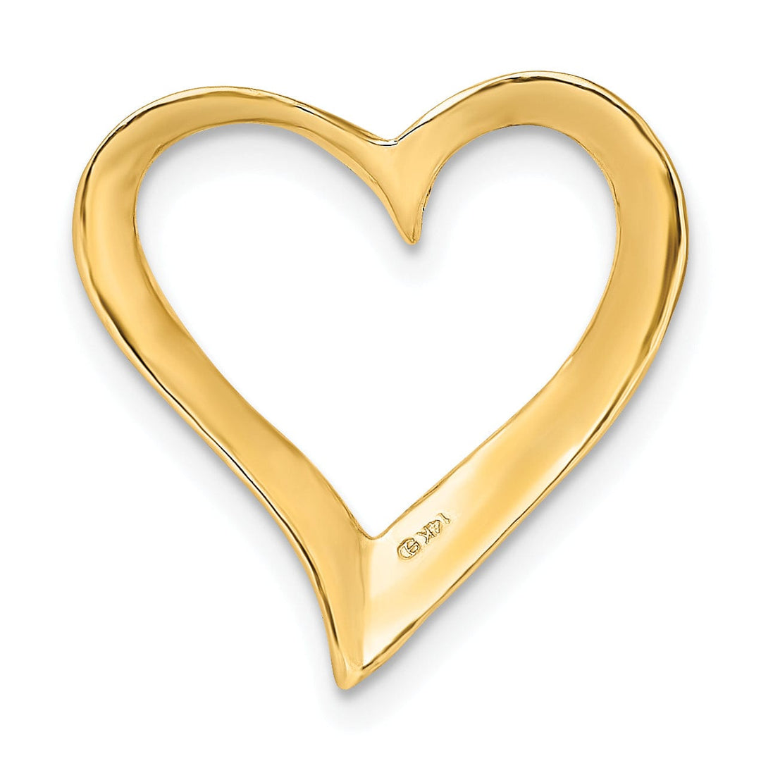 Lovely Rita's Pendants & Charms 14k Yellow Gold Large Floating Heart Design Slide Pendant