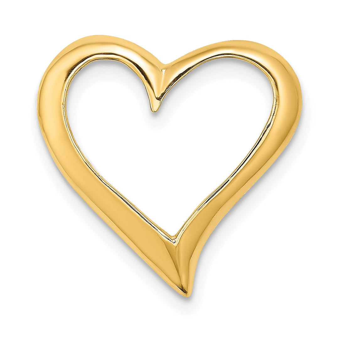 Lovely Rita's Pendants & Charms 14k Yellow Gold Large Floating Heart Design Slide Pendant
