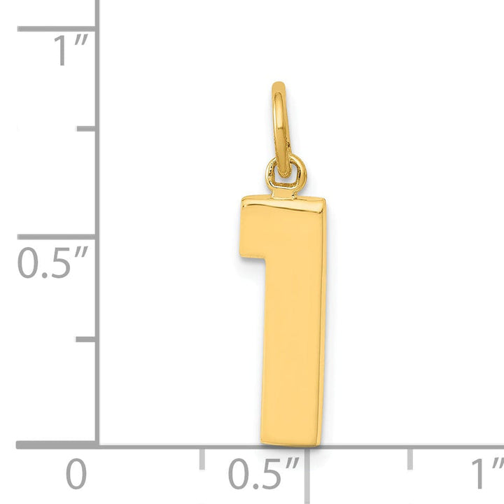 Lovely Rita's Pendants & Charms 14k Yellow Gold Medium Polished Number 1 Charm