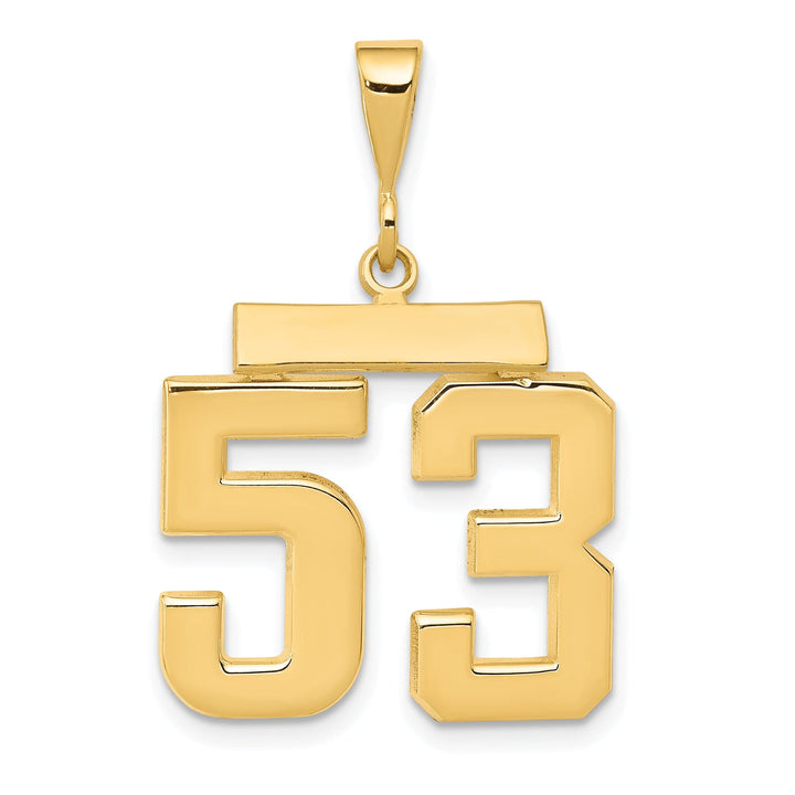 Lovely Rita's Pendants & Charms 14k Yellow Gold Medium Polished Number 53 Charm