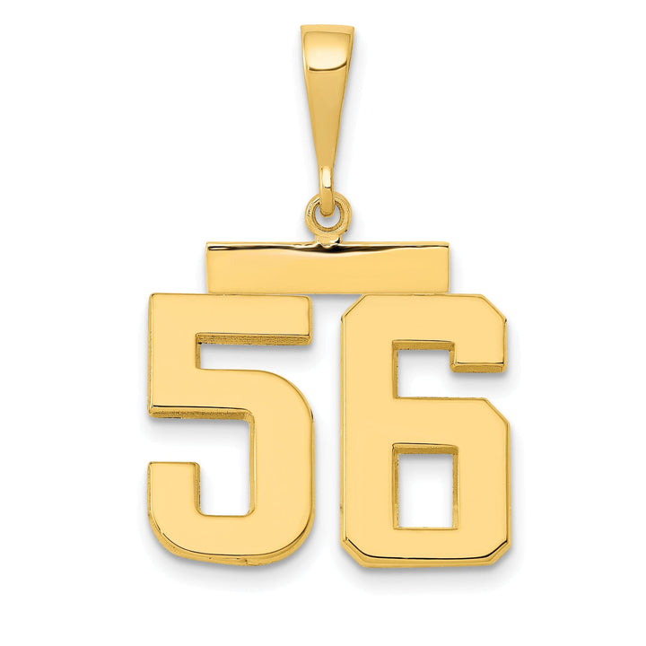 Lovely Rita's Pendants & Charms 14k Yellow Gold Medium Polished Number 56 Charm