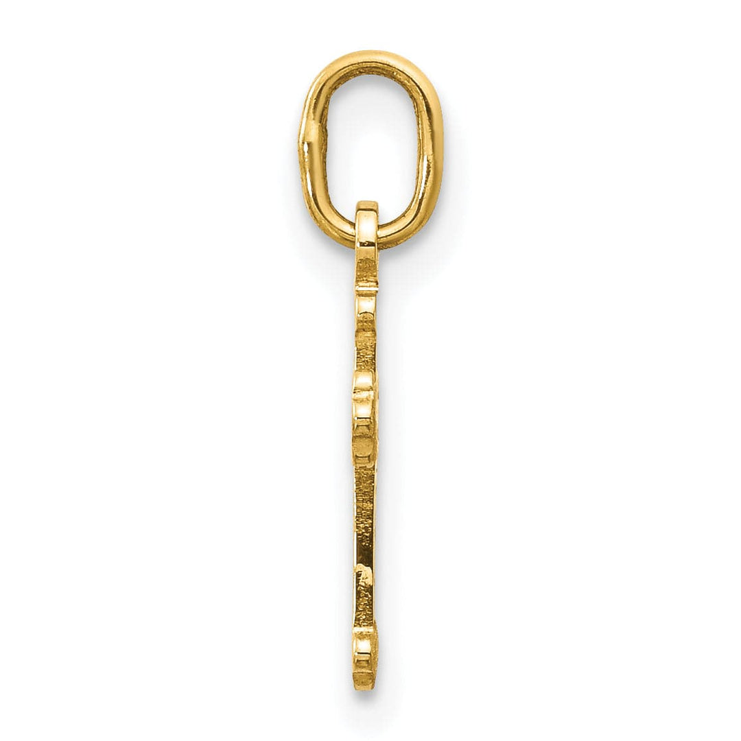 Lovely Rita's Pendants & Charms 14k Yellow Gold Mini Size Polished Finish Budded Cross