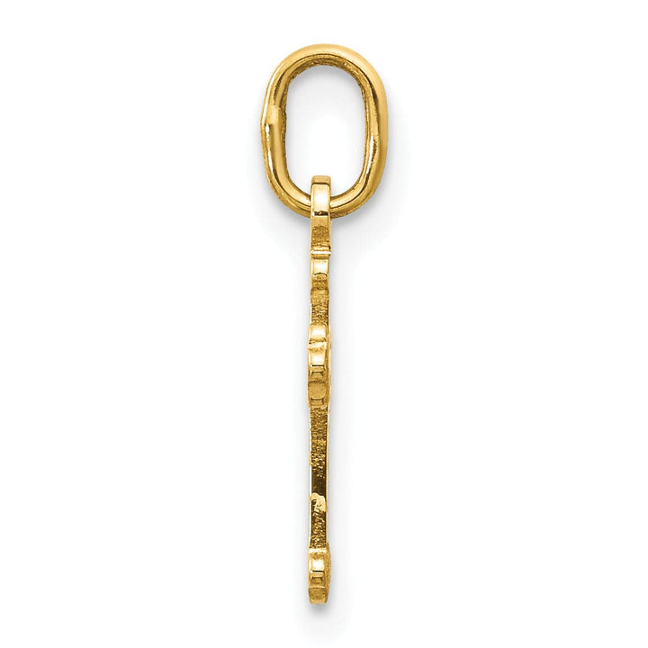 Lovely Rita's Pendants & Charms 14k Yellow Gold Mini Size Polished Finish Budded Cross