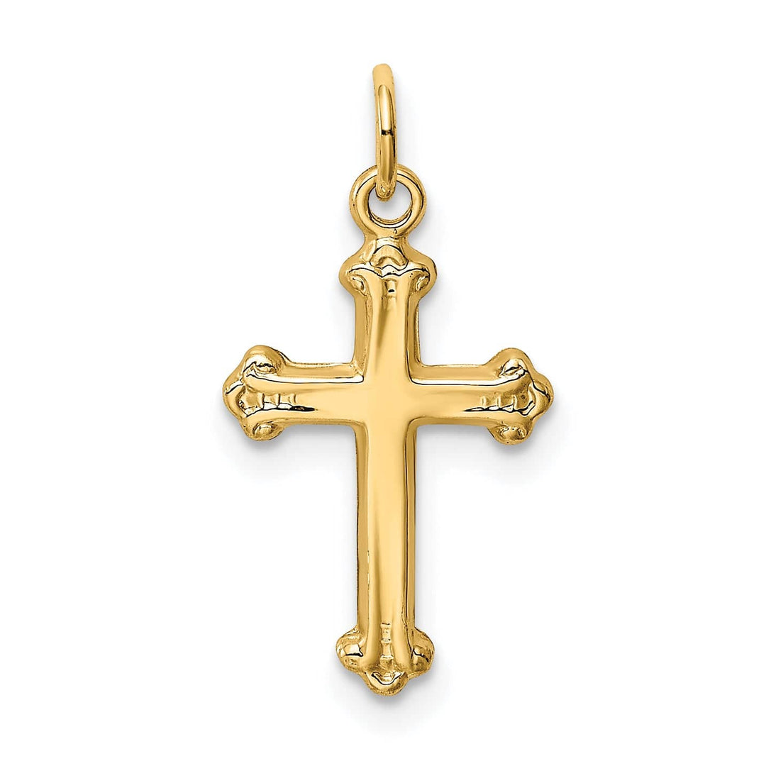 Lovely Rita's Pendants & Charms 14k Yellow Gold Minimalist Budded Cross Pendant