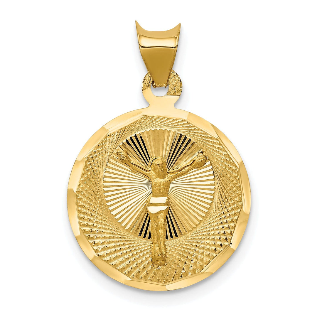 Lovely Rita's Pendants & Charms 14K Yellow Gold Modern Polished D.C Corpus Circle Pendant