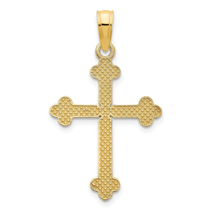 Lovely Rita's Pendants & Charms 14k Yellow Gold Ornate Budded Design Cross Pendant