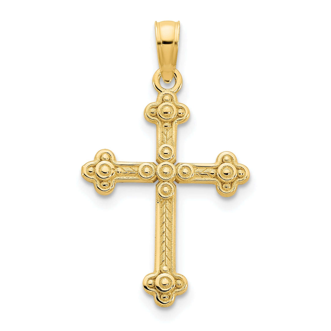 Lovely Rita's Pendants & Charms 14k Yellow Gold Ornate Budded Design Cross Pendant