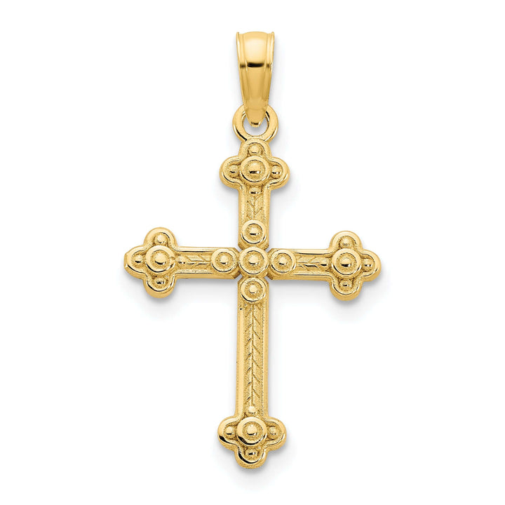 Lovely Rita's Pendants & Charms 14k Yellow Gold Ornate Budded Design Cross Pendant