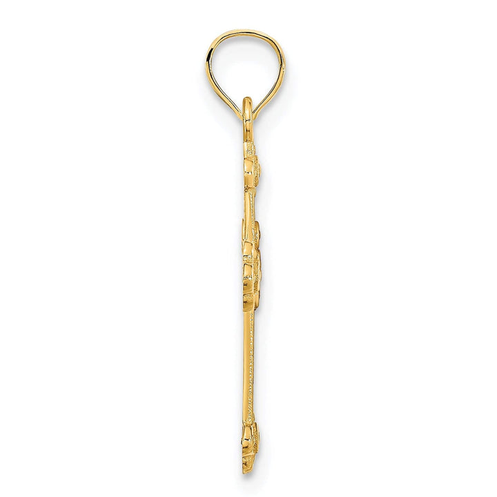 Lovely Rita's Pendants & Charms 14k Yellow Gold Ornate Budded Design Cross Pendant