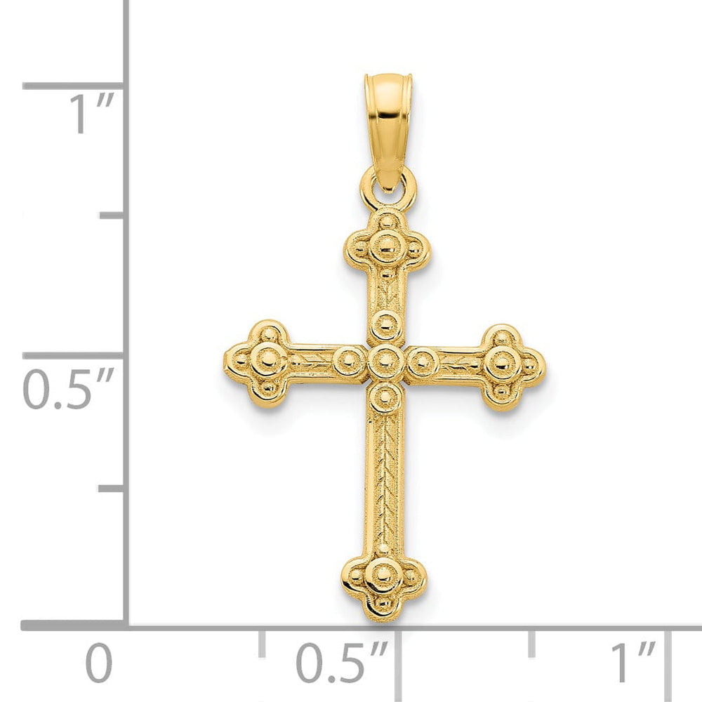 Lovely Rita's Pendants & Charms 14k Yellow Gold Ornate Budded Design Cross Pendant