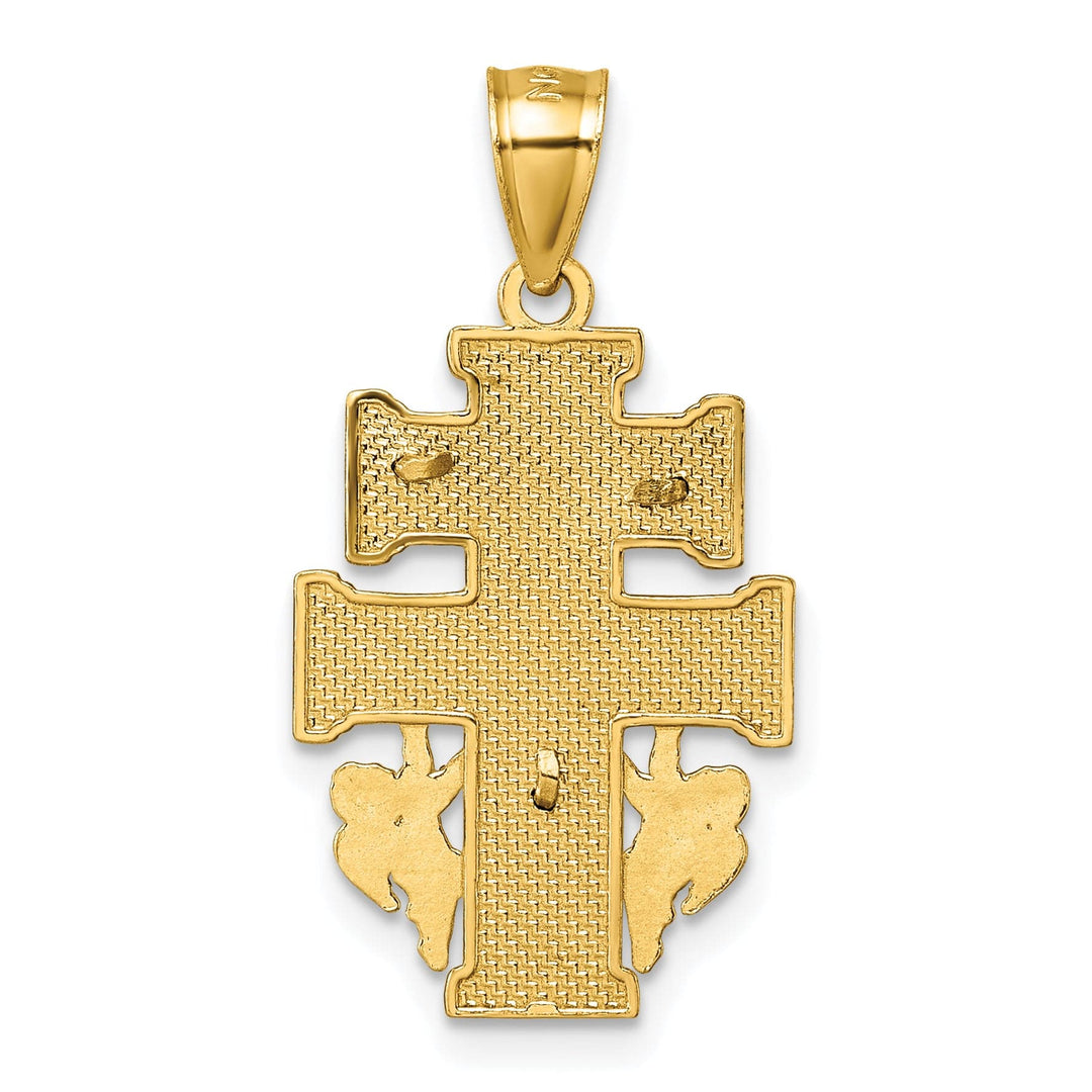 Lovely Rita's Pendants & Charms 14K Yellow Gold Ornate Textured Cara Vaca Crucifix Pendant