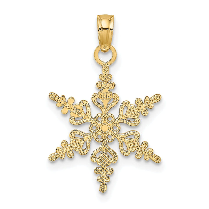 Lovely Rita's Pendants & Charms 14k Yellow Gold Polish Finish Snowflake Charm Pendant