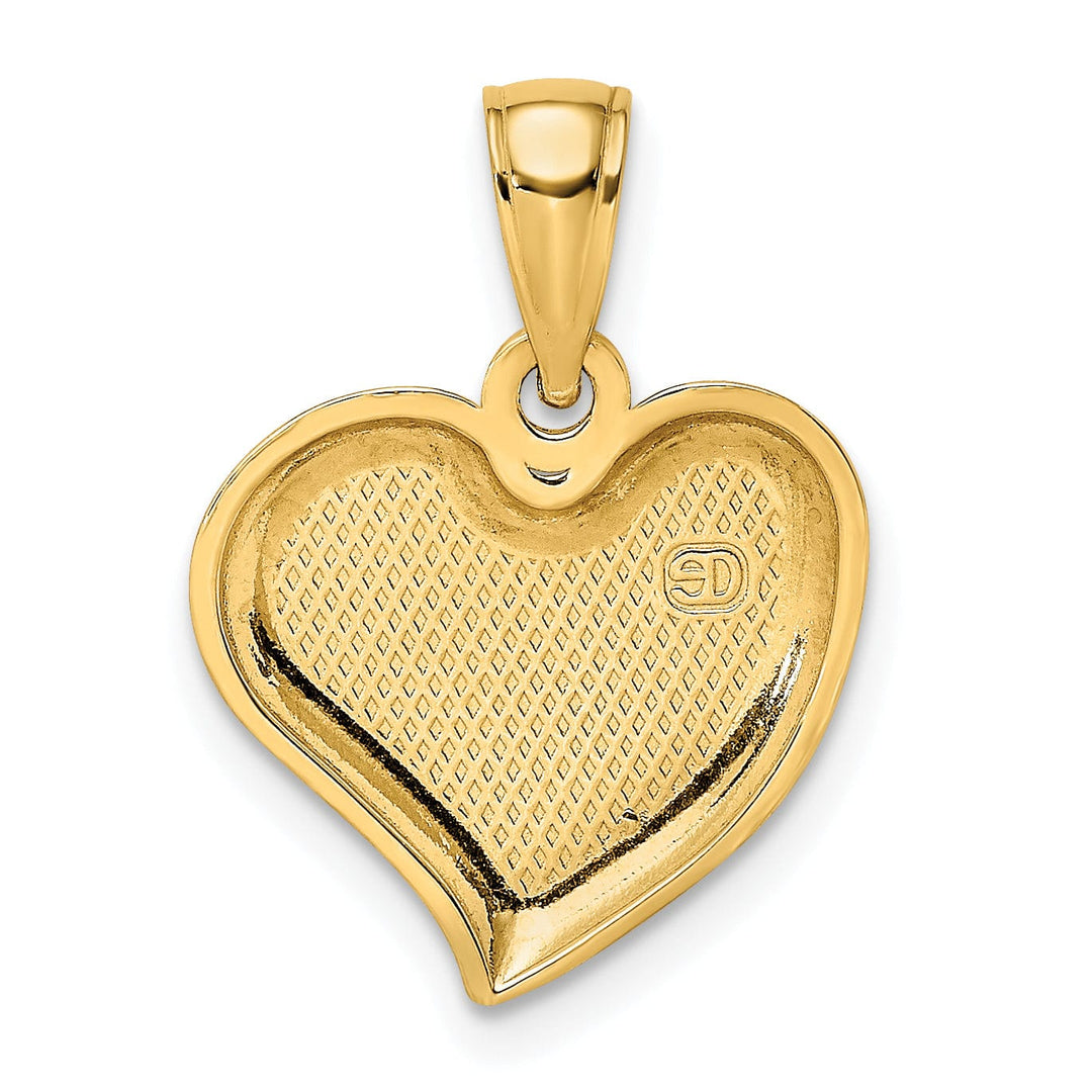 Lovely Rita's Pendants & Charms 14k Yellow Gold Polish Teardrop Shape Design Heart Charm