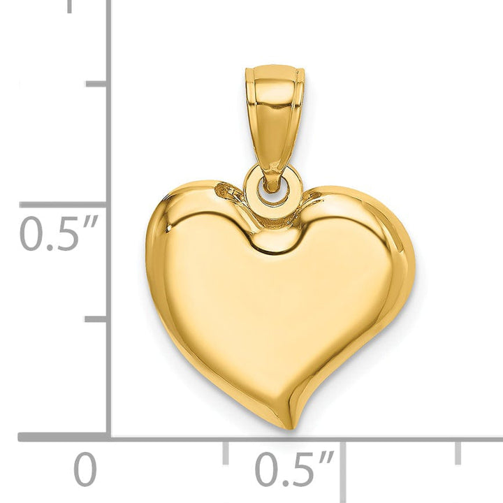 Lovely Rita's Pendants & Charms 14k Yellow Gold Polish Teardrop Shape Design Heart Charm