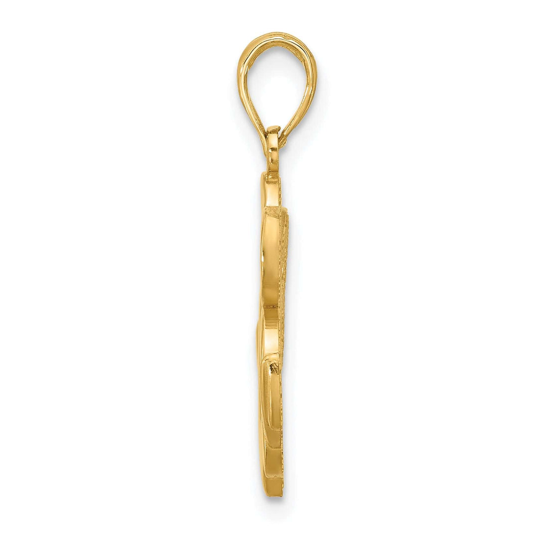 Lovely Rita's Pendants & Charms 14K Yellow Gold Polished Anchor & Clover Design Pendant