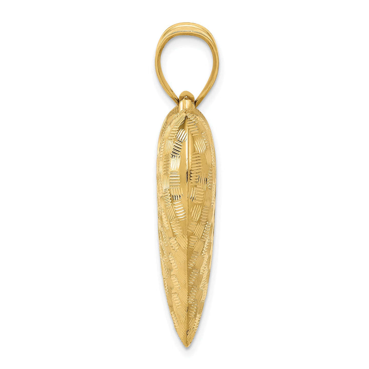Lovely Rita's Pendants & Charms 14k Yellow Gold Polished Basket Weaved Pattern 3-D Pruffed Heart Pendant