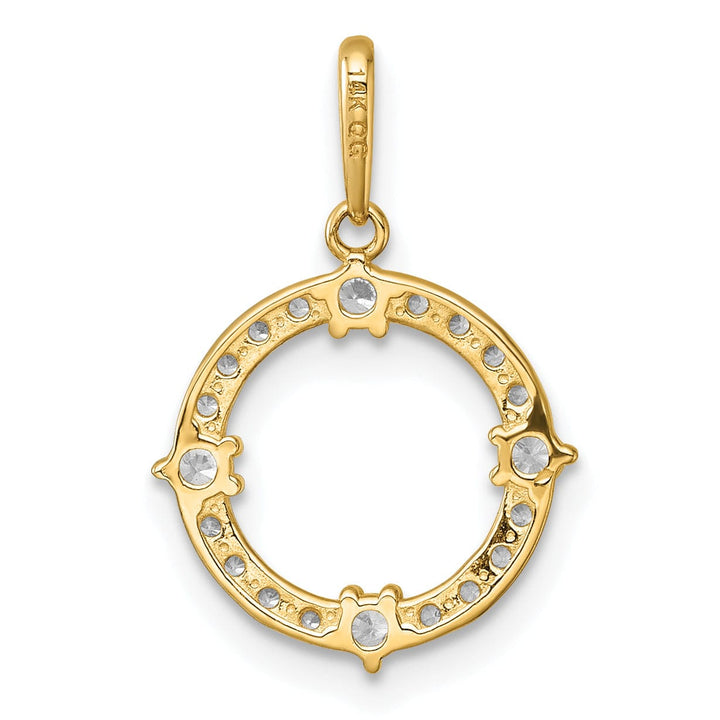 Lovely Rita's Pendants & Charms 14k Yellow Gold Polished C.Z Open Circle Design Pendant
