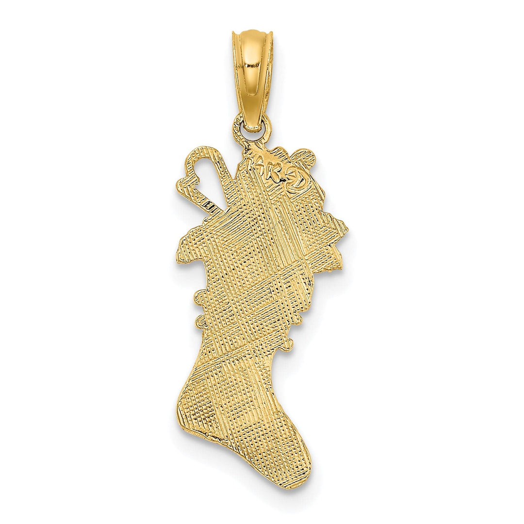 Lovely Rita's Pendants & Charms 14k Yellow Gold Polished Christmas Stocking Charm Pendant