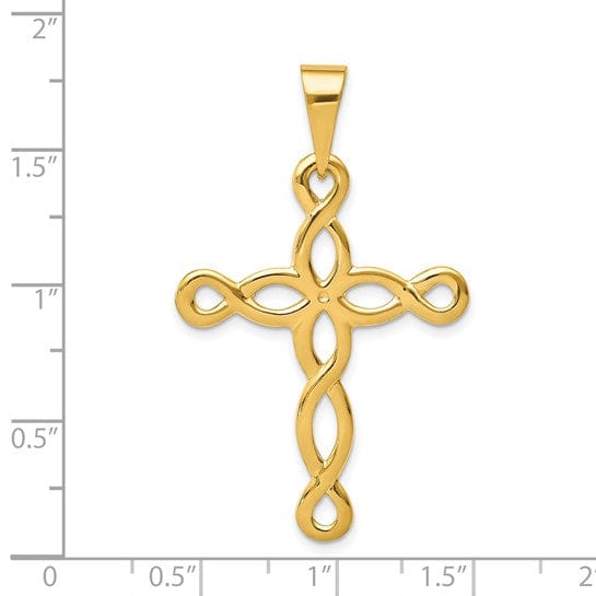 Lovely Rita's Pendants & Charms 14k Yellow Gold Polished Cross Pendant