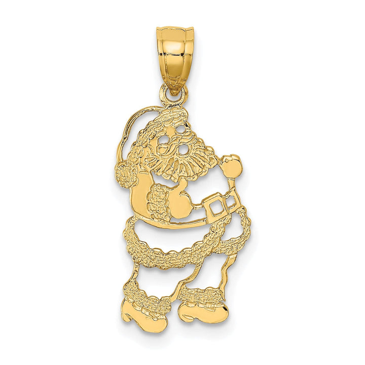 Lovely Rita's Pendants & Charms 14k Yellow Gold Polished Cut-Out Design Santa Charm Pendant